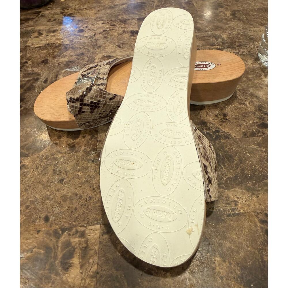 Original Flex Distressed snake Print Suede Cork Buckle Hardware Slide Sandals - Picture 3 of 4